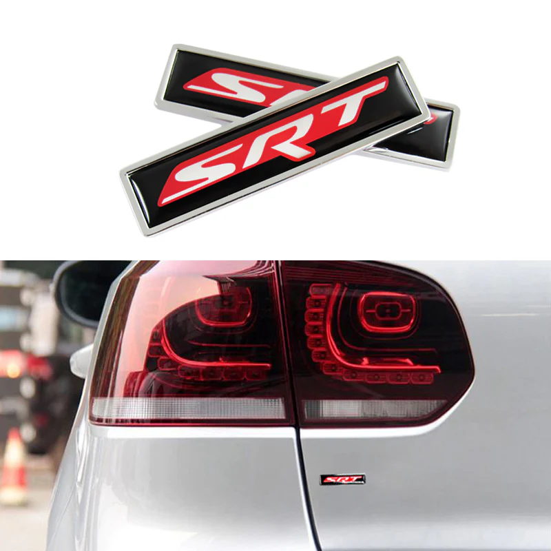 For SRT Car Auto Luxury Body Fender Rear Trunk Metal Emblem Badge Sticker 2PCS - Image 2