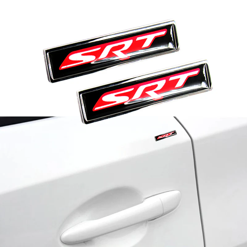 For SRT Car Auto Luxury Body Fender Rear Trunk Metal Emblem Badge Sticker 2PCS - Image 4