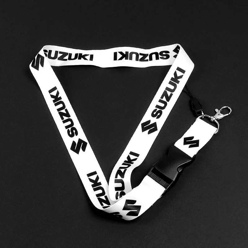 For SUZUKI Racing White Biker Keychain Lanyard Motorcycle Key chain Strap Tag - Image 2