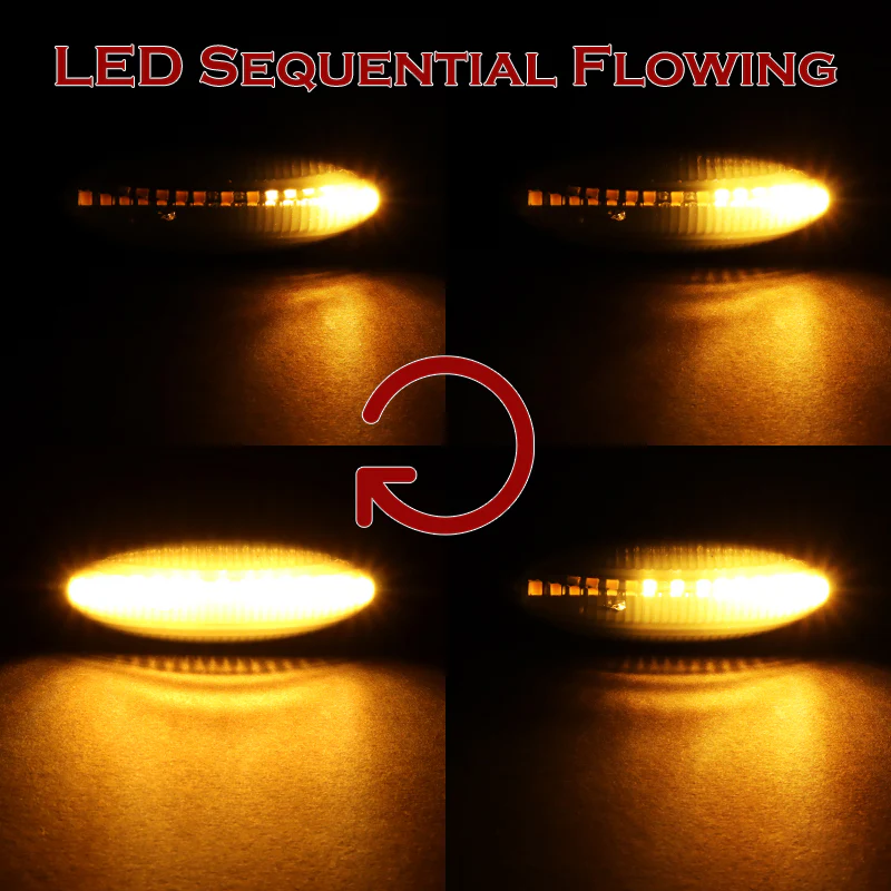For Toyota Corolla RAV-4 Yaris Smoke Sequential LED Signal Side Marker Lights - Image 4
