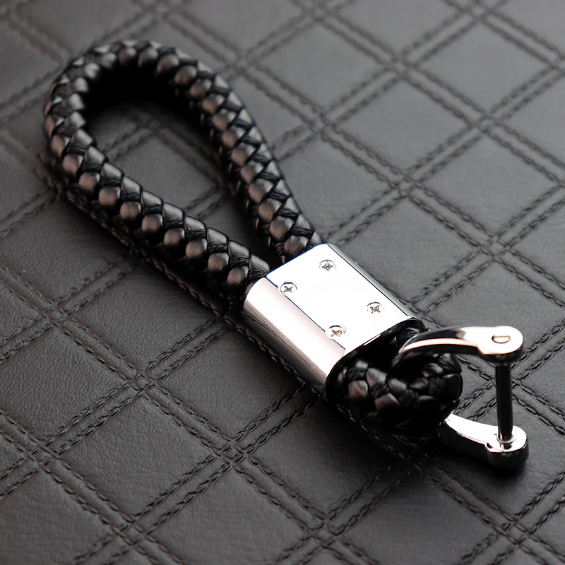 Toyota Black BV Style Calf Leather Keychain - Image 2