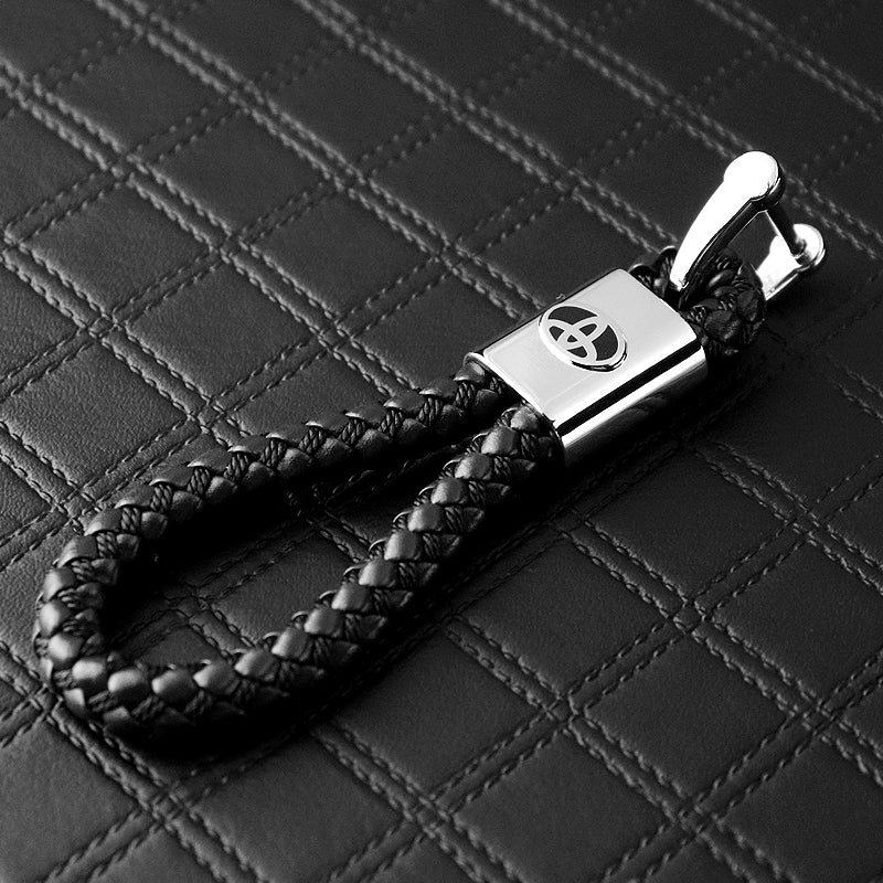 Toyota Black BV Style Calf Leather Keychain - Image 3