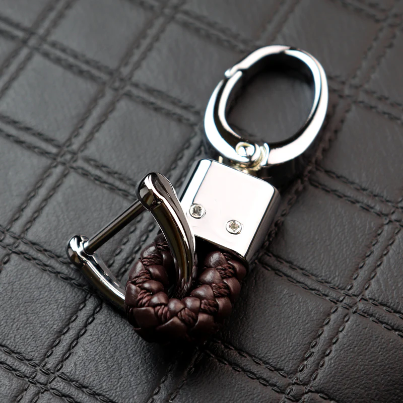 Toyota Small Brown BV Style Calf Leather Keychain - Image 4
