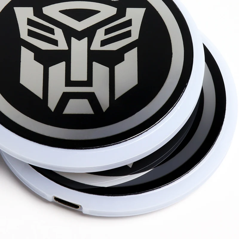 For TRANSFORMER Switchable 7 Color LED Cup Holder Car Button Mat Atmosphere Light 2PCS - Image 5