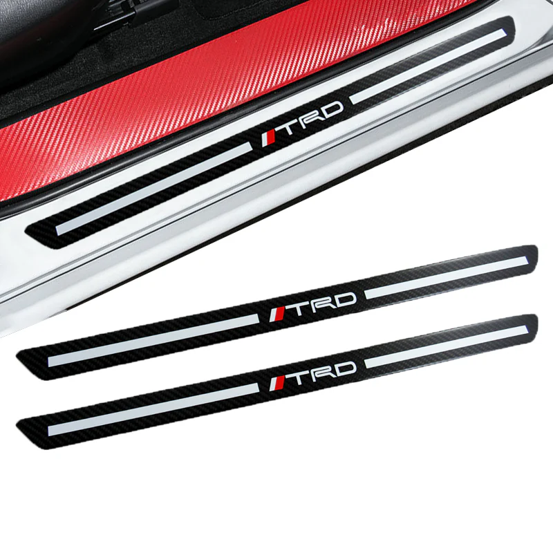 For TRD Carbon Car Door Scuff Sill Cover Plates Panel Step Protector Sticker 4 pcs Set - Image 5