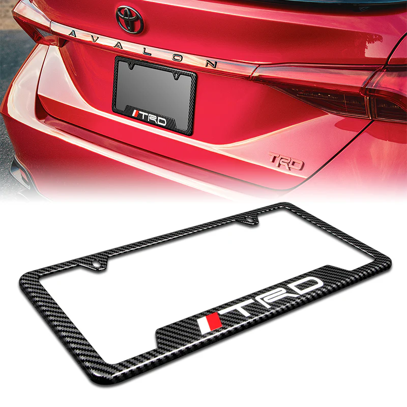For TRD Carbon Fiber Look License Plate Frame ABS X2 - Image 2