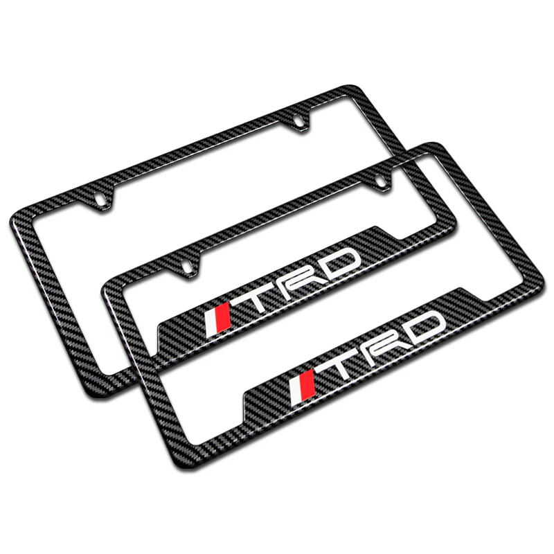 For TRD Carbon Fiber Look License Plate Frame ABS X2 - Image 4