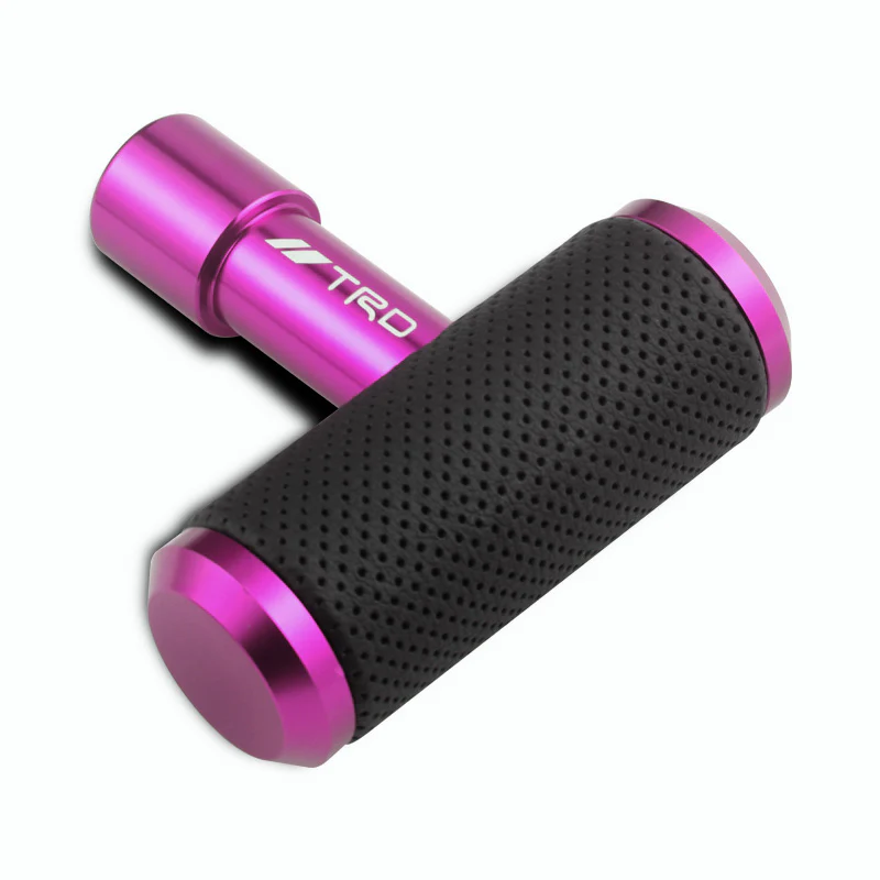 TRD Leather Car Shift Knob Aircraft Joystick Transmission Racing Gear Purple - Image 3