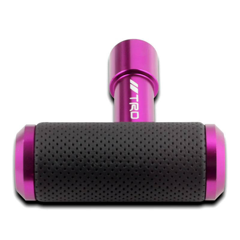 TRD Leather Car Shift Knob Aircraft Joystick Transmission Racing Gear Purple - Image 5