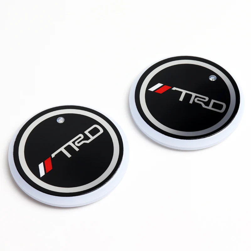 For TRD Switchable 7 Color LED Cup Holder Car Button Mat Atmosphere Light 2PCS - Image 2