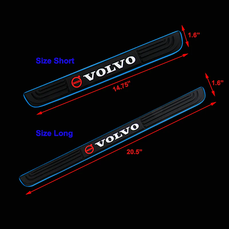 For VOLVO Blue Border Rubber Car Door Scuff Sill Cover Panel Step Protector 4pcs - Image 5
