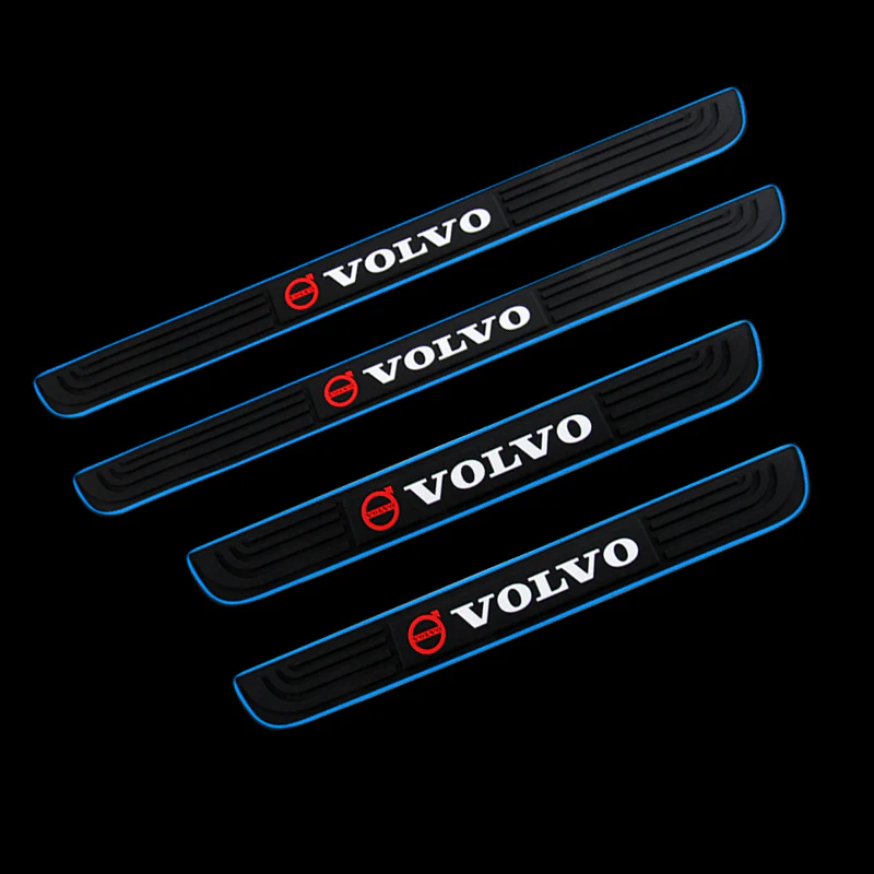 For VOLVO Blue Border Rubber Car Door Scuff Sill Cover Panel Step Protector 4pcs - Image 6