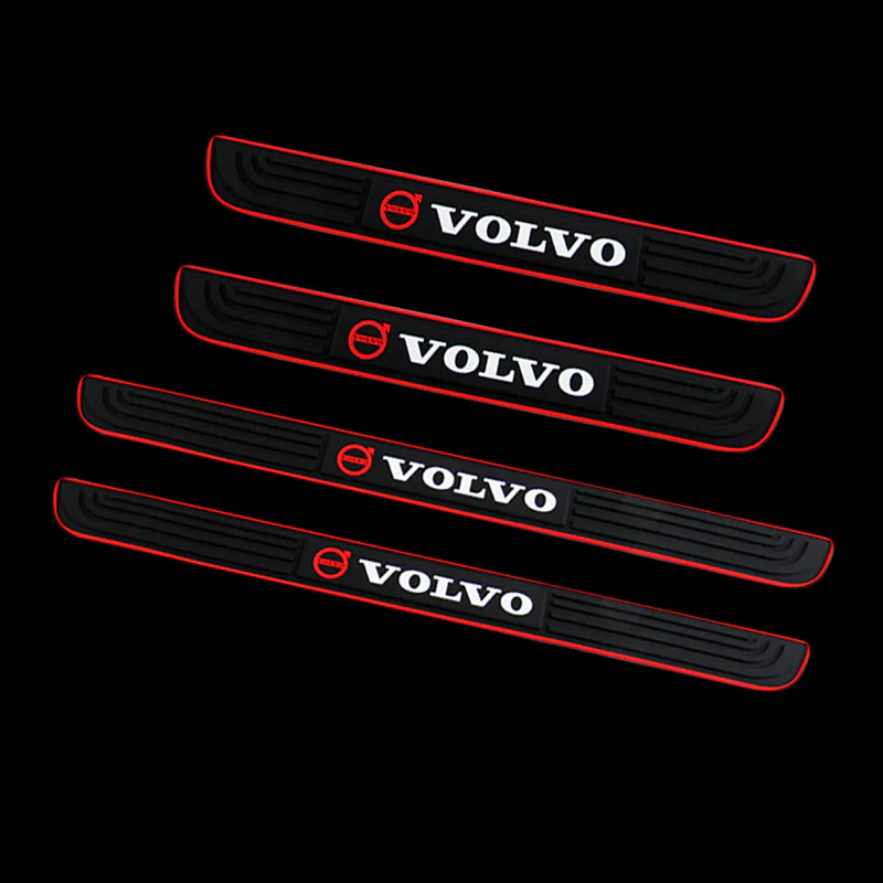 For VOLVO Red Border Rubber Car Door Scuff Sill Cover Panel Step Protector 4pcs - Image 3