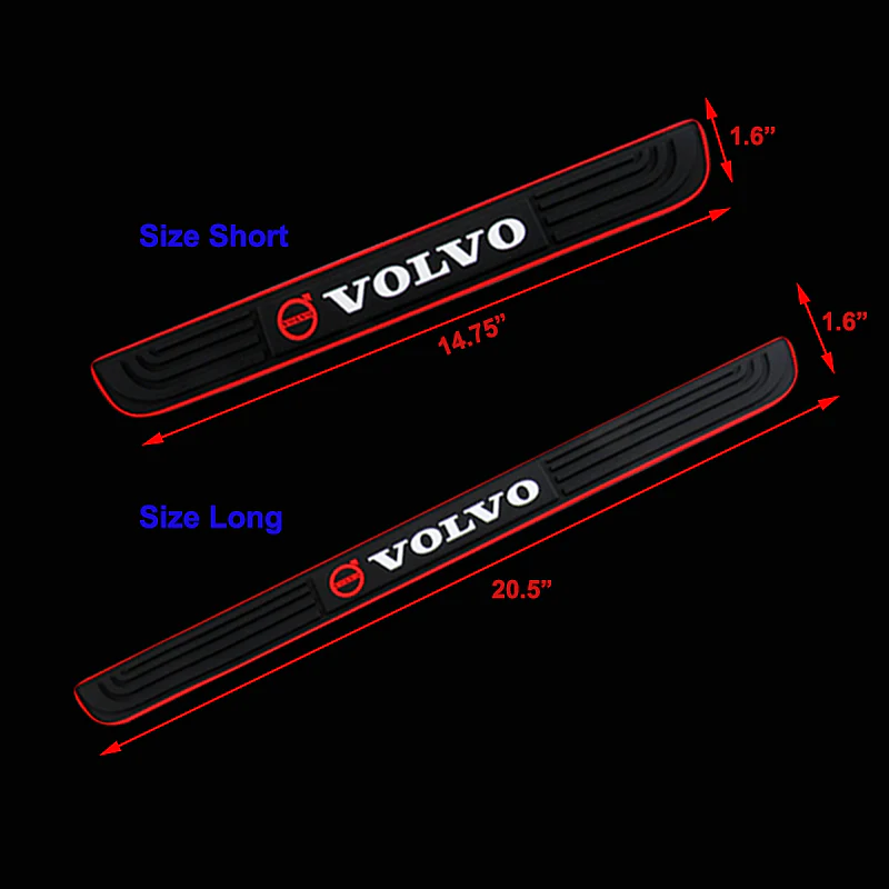 For VOLVO Red Border Rubber Car Door Scuff Sill Cover Panel Step Protector 4pcs - Image 5