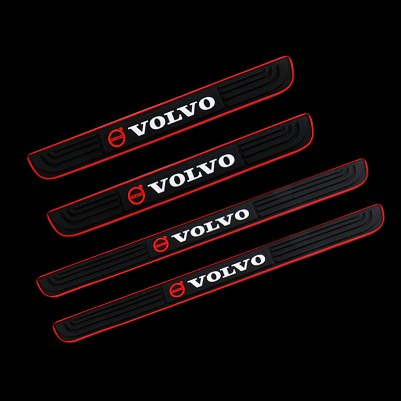 For VOLVO Red Border Rubber Car Door Scuff Sill Cover Panel Step Protector 4pcs - Image 6