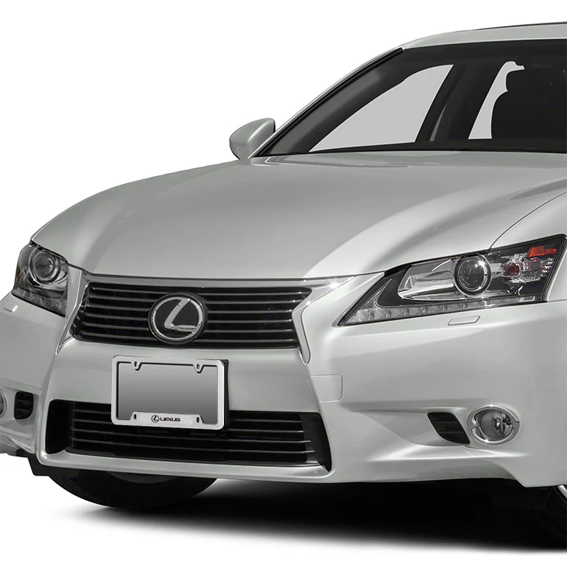 2 pcs Set LEXUS Stainless Steel Silver Metal Plated License Plate Frame - Image 3
