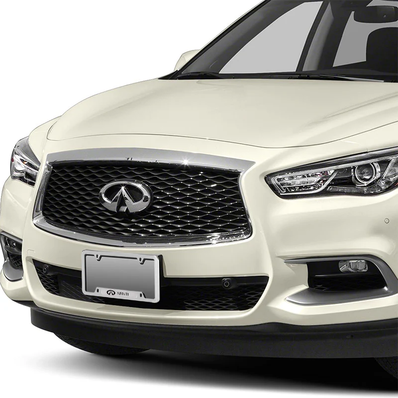 2 pcs Set Nissan INFINITI Stainless Steel Silver Metal Plated License Plate Frame - Image 5
