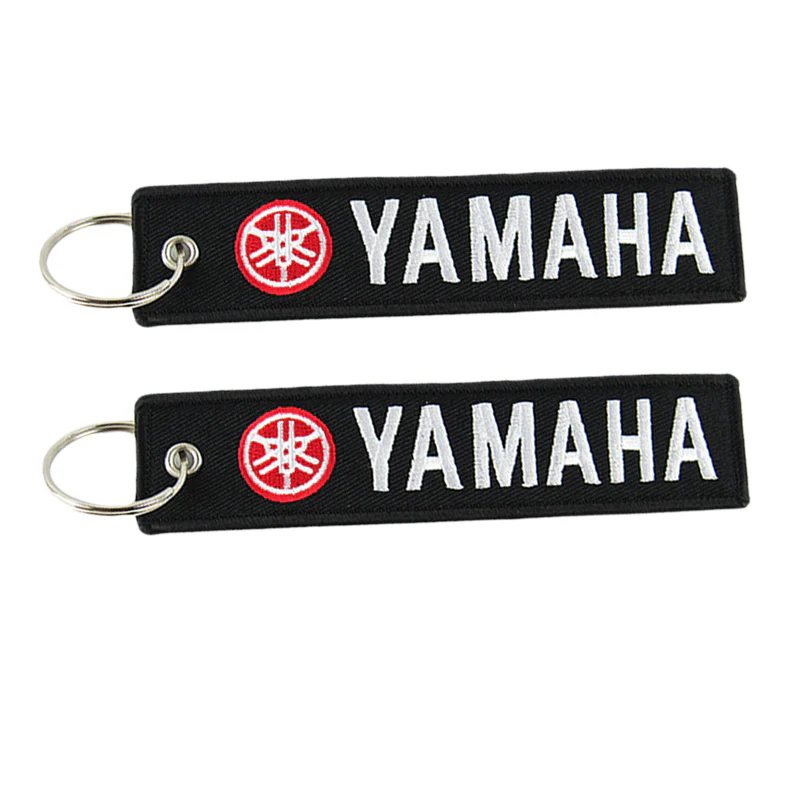 For YAMAHA DOUBLE SIDED EMBROIDERED BLACK KEY TAG KEYCHAIN CELL HOLDERS KEY RING X2 - Image 2