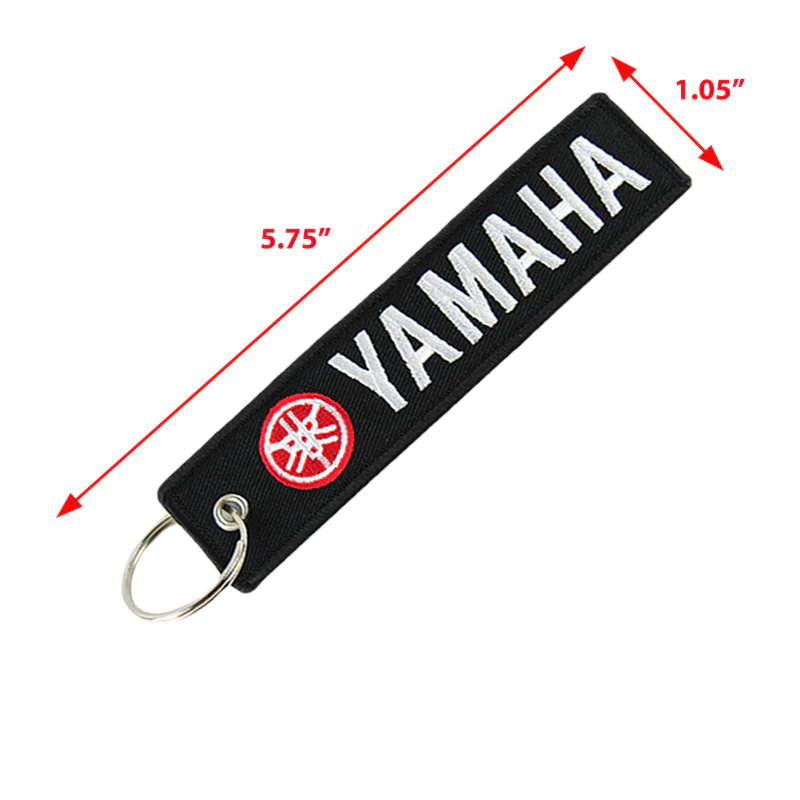 For YAMAHA DOUBLE SIDED EMBROIDERED BLACK KEY TAG KEYCHAIN CELL HOLDERS KEY RING X2 - Image 3