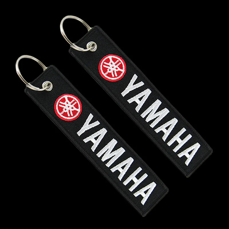 For YAMAHA DOUBLE SIDED EMBROIDERED BLACK KEY TAG KEYCHAIN CELL HOLDERS KEY RING X2 - Image 4