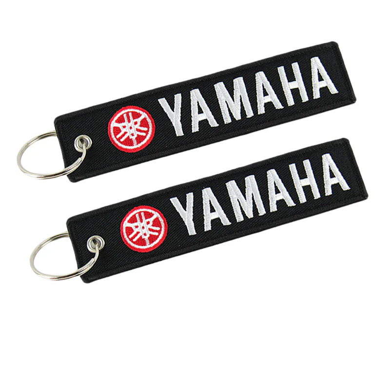 For YAMAHA DOUBLE SIDED EMBROIDERED BLACK KEY TAG KEYCHAIN CELL HOLDERS KEY RING X2 - Image 5