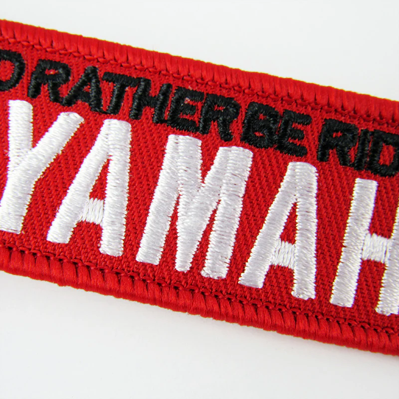 For YAMAHA DOUBLE SIDED EMBROIDERED RED KEY TAG KEYCHAIN CELL HOLDERS KEY RING X2 - Image 2