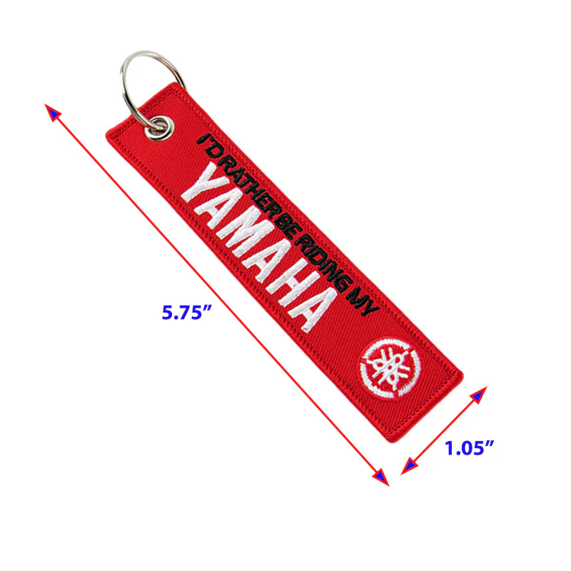For YAMAHA DOUBLE SIDED EMBROIDERED RED KEY TAG KEYCHAIN CELL HOLDERS KEY RING X2 - Image 3