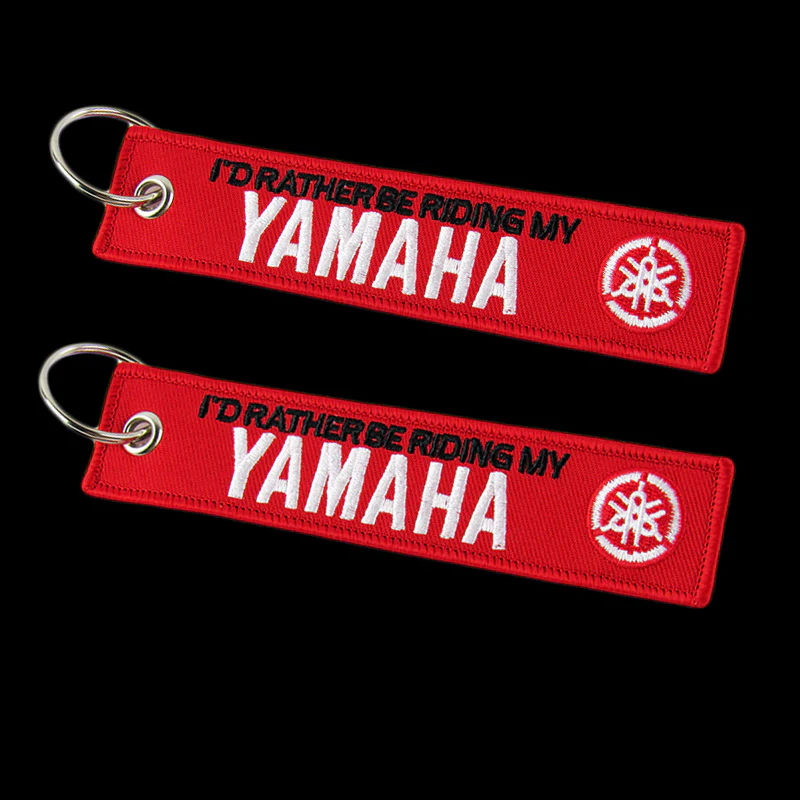 For YAMAHA DOUBLE SIDED EMBROIDERED RED KEY TAG KEYCHAIN CELL HOLDERS KEY RING X2 - Image 4