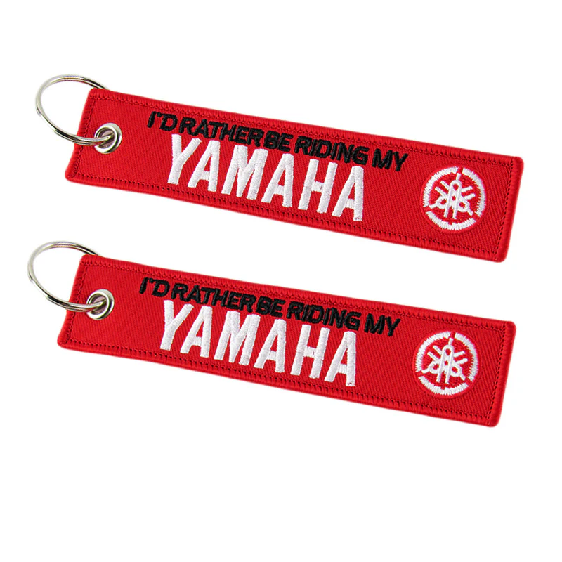 For YAMAHA DOUBLE SIDED EMBROIDERED RED KEY TAG KEYCHAIN CELL HOLDERS KEY RING X2 - Image 5