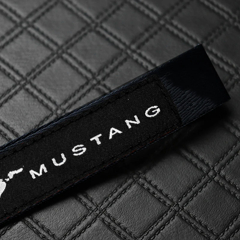 Ford Mustang Black Keychain with Metal Key Ring - Image 4