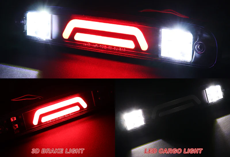 1999-2016 Ford Super Duty LED Third Brake Light with Cargo Light - Black Housing Smoked Lens - Image 4
