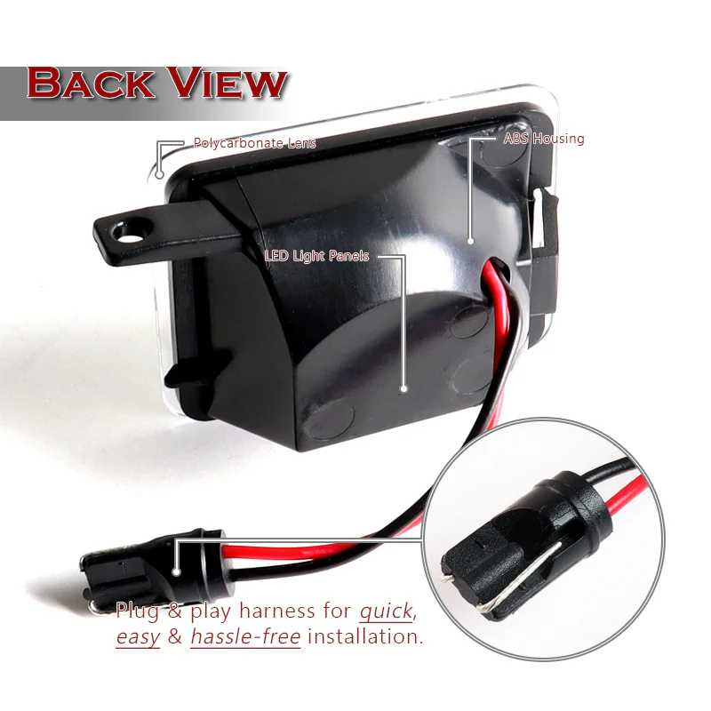 Ford Focus / Escape / Fusion Bright White 18-SMD LED License Plate Lights (2pcs) - Image 3
