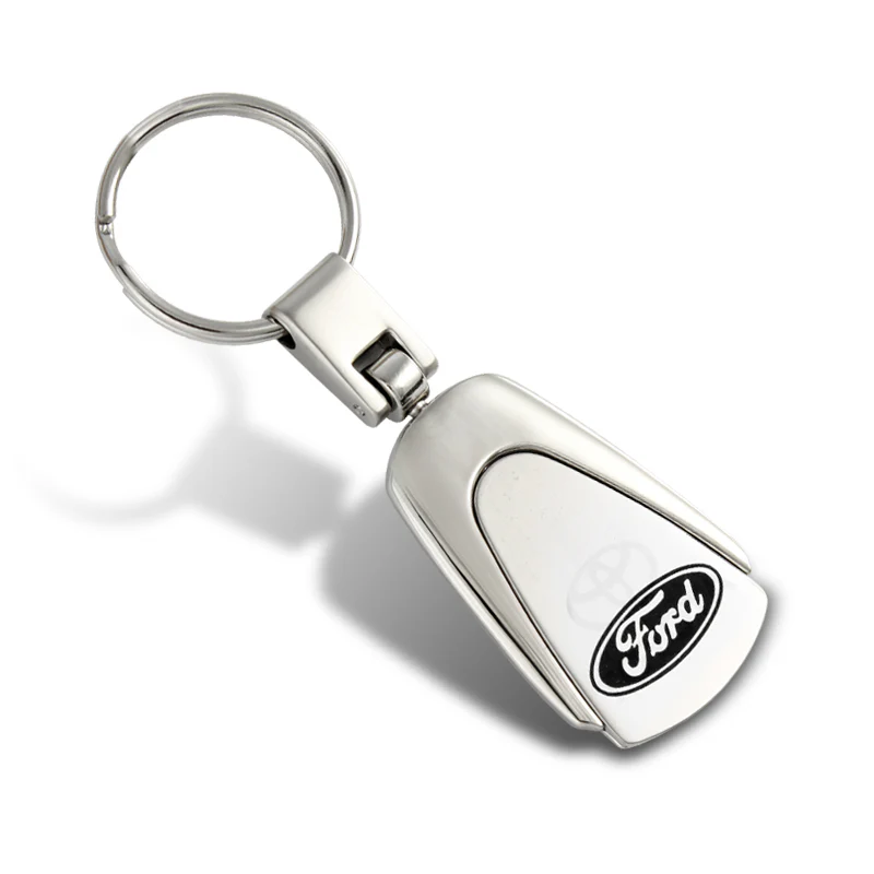 FORD Logo Tear Drop Authentic Chrome Key Fob Keyring Keychain Tag Lanyard - Image 3