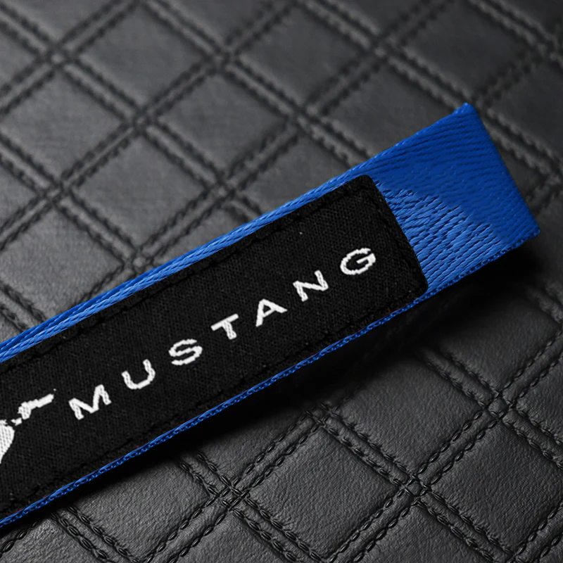 Ford Mustang Blue Keychain with Metal Key Ring - Image 4