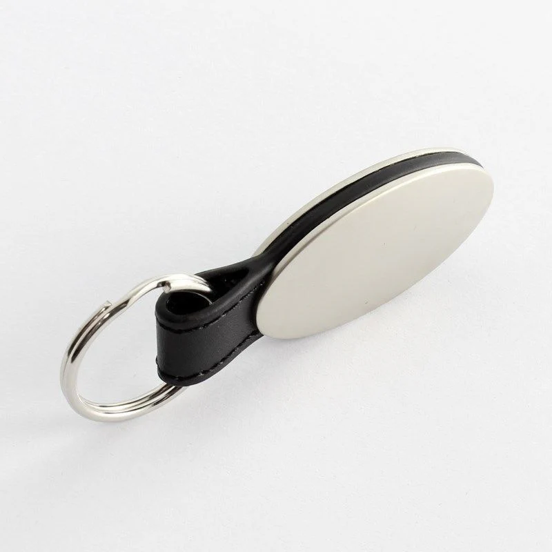 Ford Mustang Logo Black Oval Leather Chrome Key Fob Key ring Keychain Lanyard - Image 3