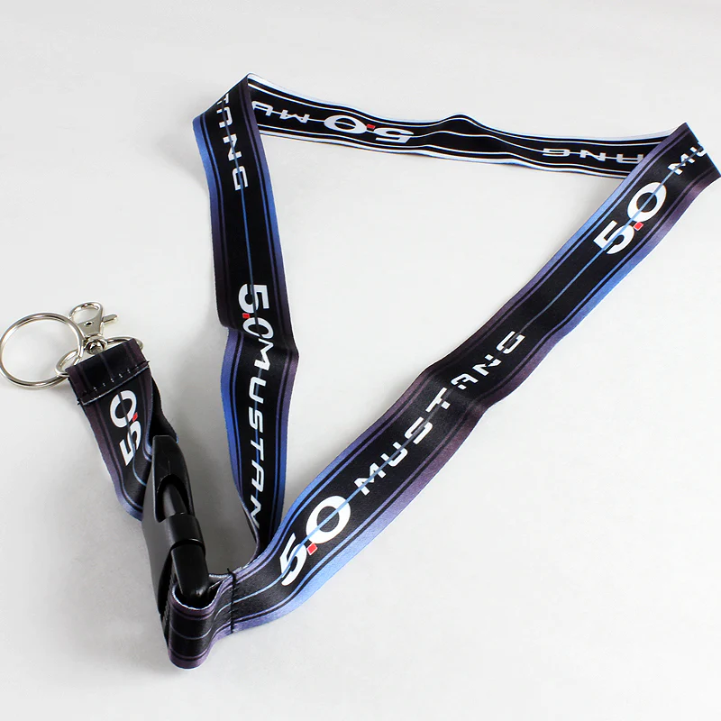 Ford Mustang Set Black Carbon Fiber Look Seat Belt Cover X2 with Mustang 5.0 Keychain Lanyard - Image 6