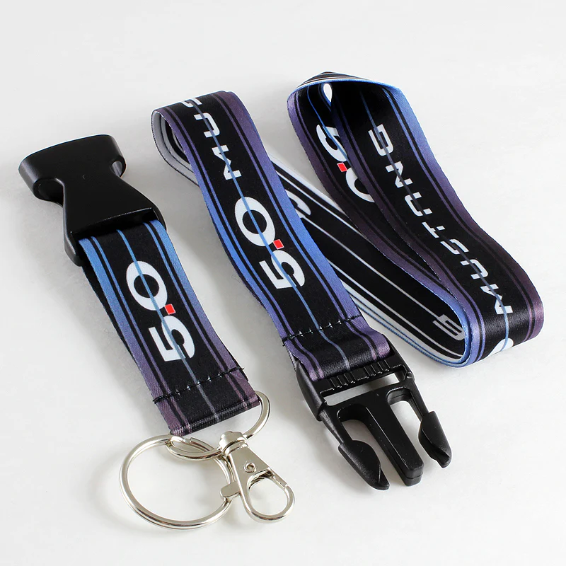 Ford Mustang Set Black Carbon Fiber Look Seat Belt Cover X2 with Mustang 5.0 Keychain Lanyard - Image 7