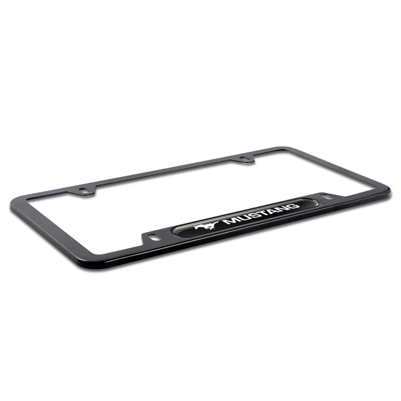 Ford Mustang SET Stainless Steel Black License Plate Frame 2pcs Brand New with Caps Bolt - Image 10