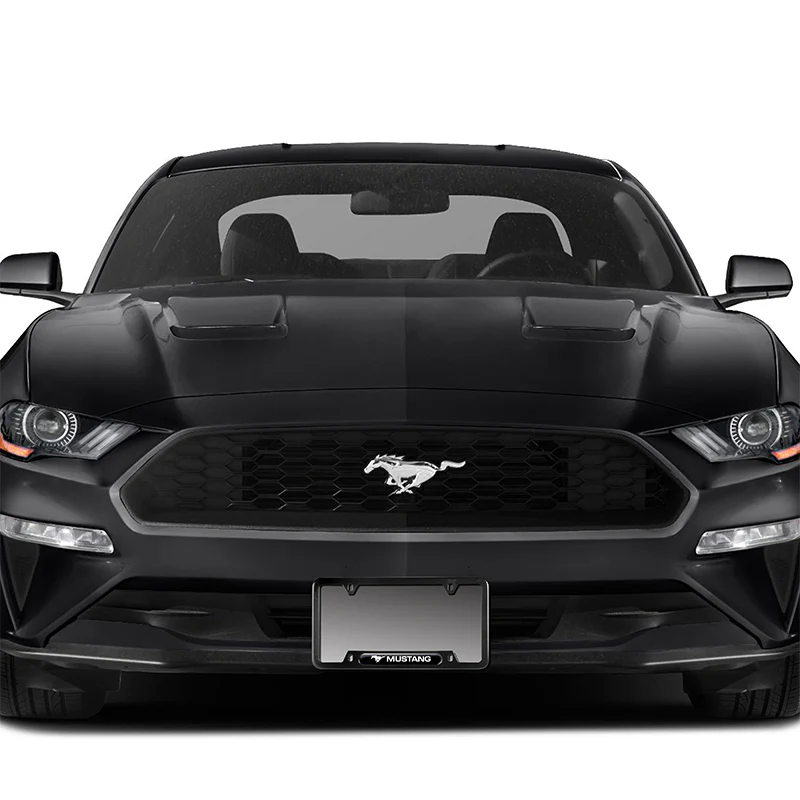 Ford Mustang SET Stainless Steel License Plate Black Frame 2pcs Brand New with Caps Bolt - Image 4