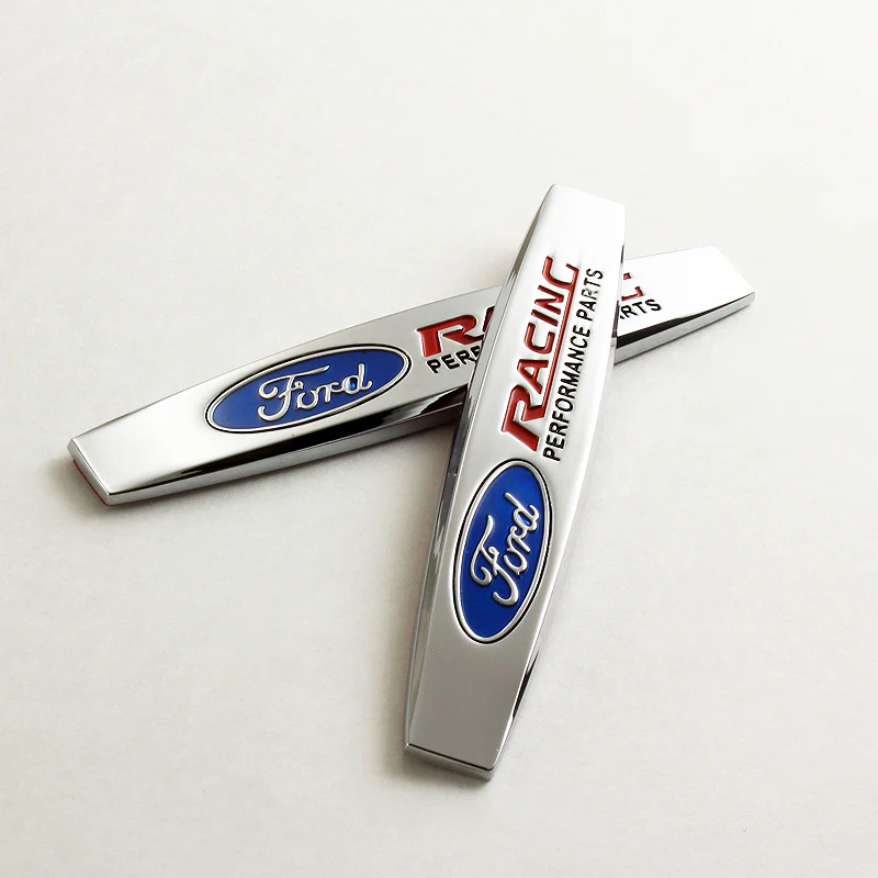 FORD RACING 3D Metal Emblem Badge Sticker x2 - Image 4