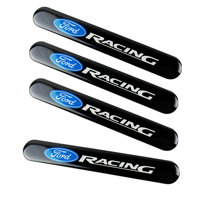 Ford Racing Black Car Door Rear Trunk Side Fenders Bumper Badge Scratch Guard Sticker New 4 pcs - Image 5