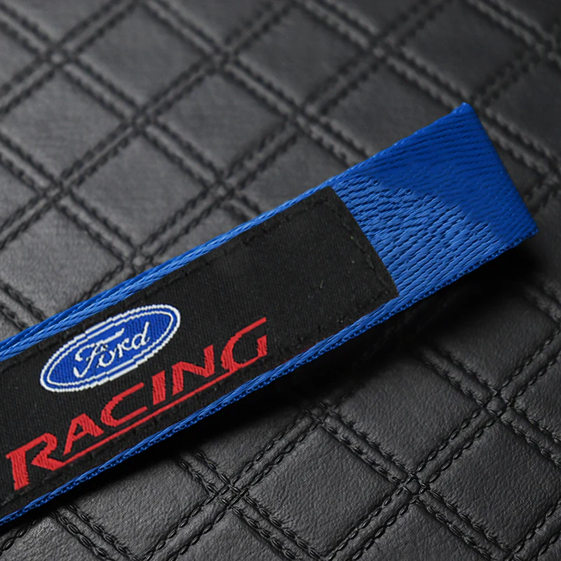 Ford Racing Blue Keychain with Metal Key Ring - Image 4