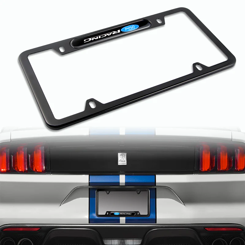 FORD Racing Brand New Stainless Steel 2pcs Black License Plate Frame with Caps Bolt SET - Image 8