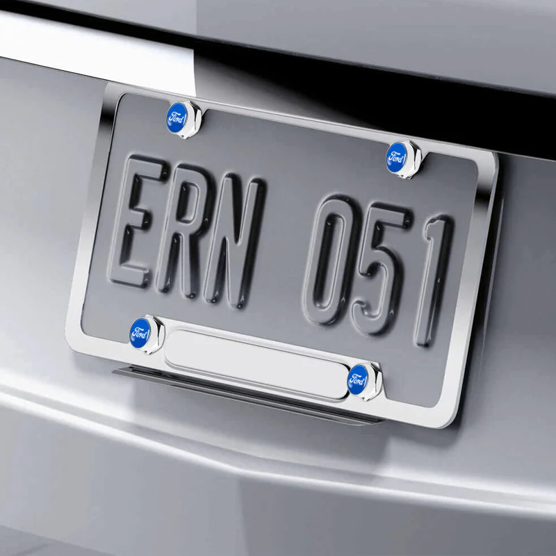 FORD Racing Brand New Stainless Steel 2pcs License Plate Frame with Caps Bolt Chrome SET - Image 10