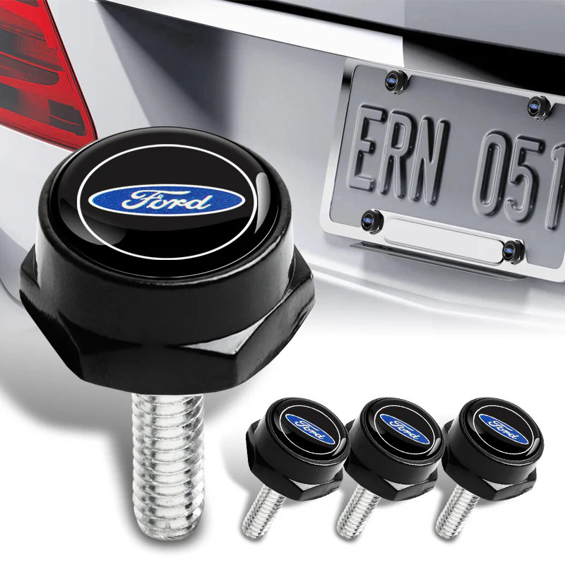 FORD Racing Brand New Stainless Steel Black SET License Plate Frame 2pcs with Caps Bolt - Image 6