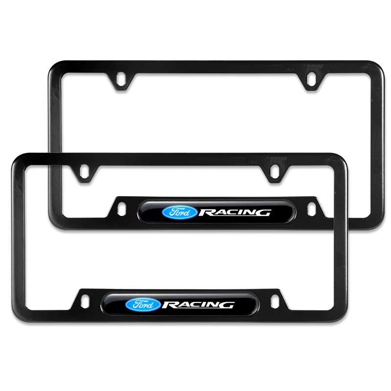 FORD Racing Brand New Stainless Steel SET 2pcs Black License Plate Frame with Caps Bolt - Image 4