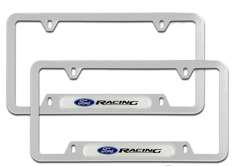 FORD Racing Stainless Steel License Plate Frame 2pcs Brand New with Caps Bolt SET - Image 5