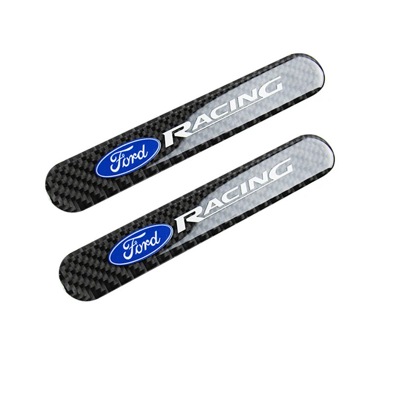 Ford Racing Carbon Fiber Car Door Rear Trunk Side Fenders Bumper Badge Scratch Guard Sticker New 4 pcs - Image 2