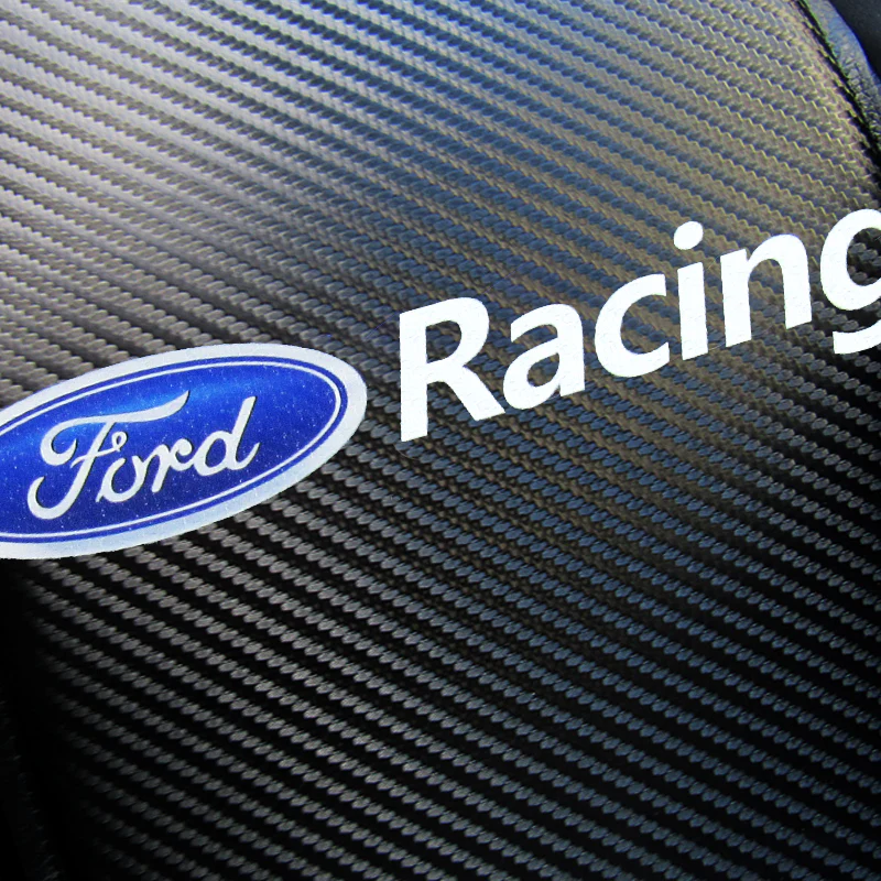 Ford Racing Carbon Fiber Center Armrest Cushion Pad Cover + Seat Belt Cover Set - Image 6