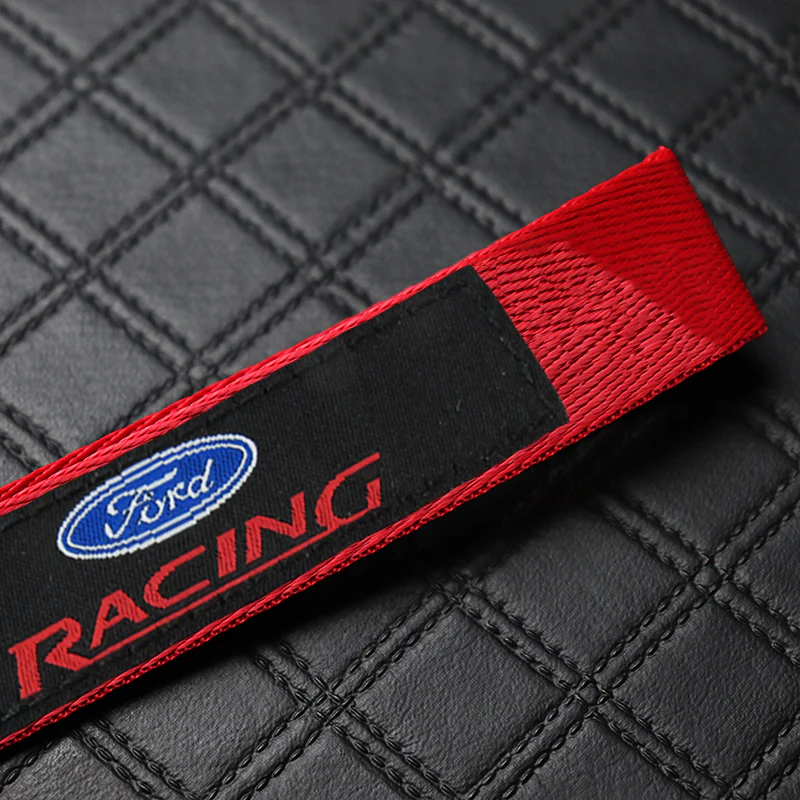 Ford Racing Red Keychain with Metal Key Ring - Image 4